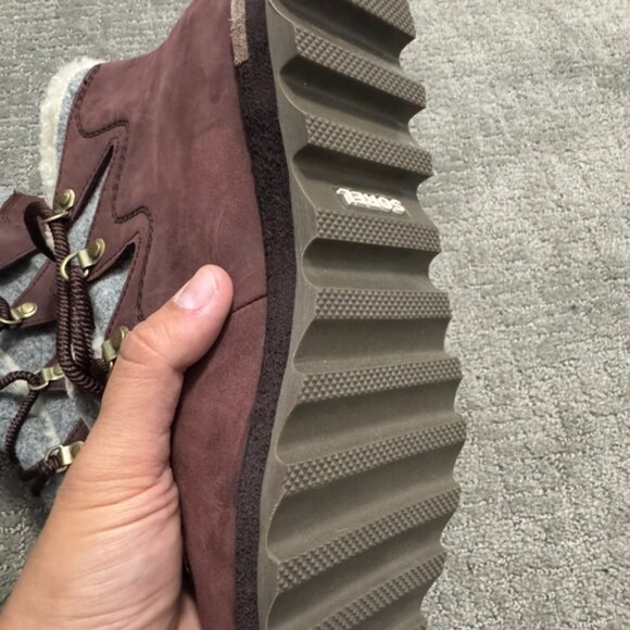 Sorel Women's Sneakchic Alpine Boots, Cattail, Red, Brown - Picture 8 of 8